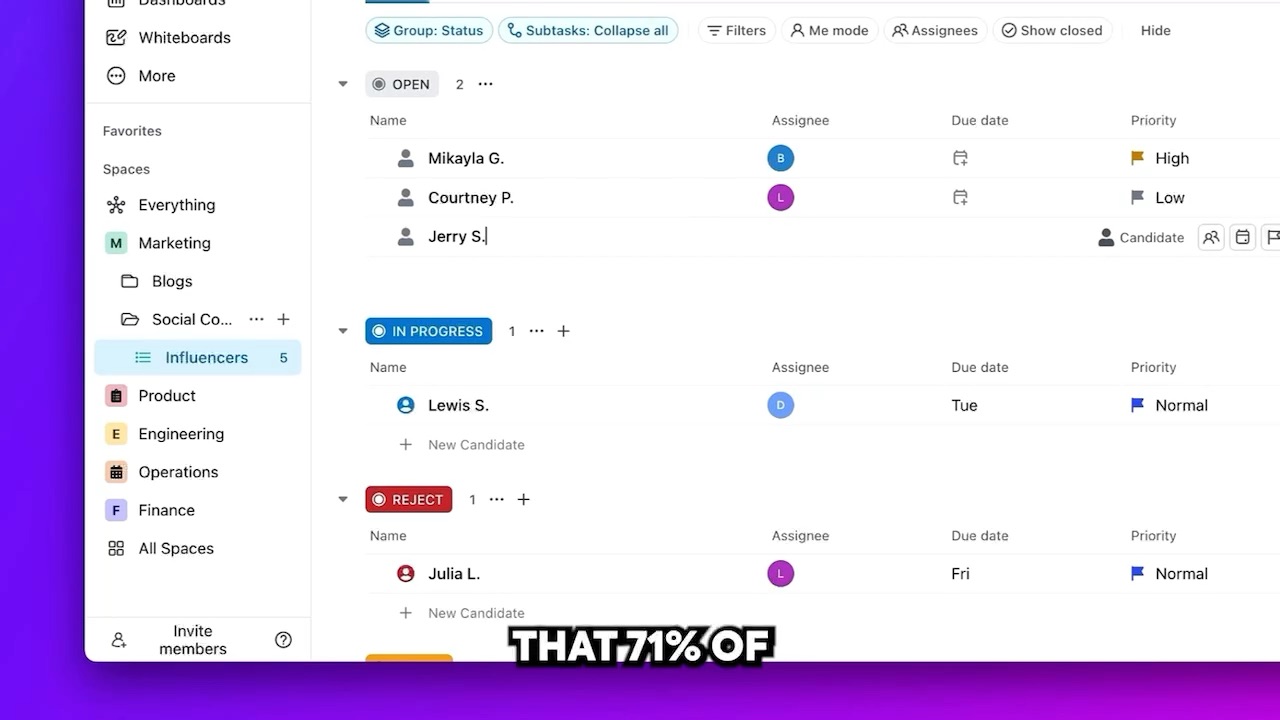 ClickUp product video still